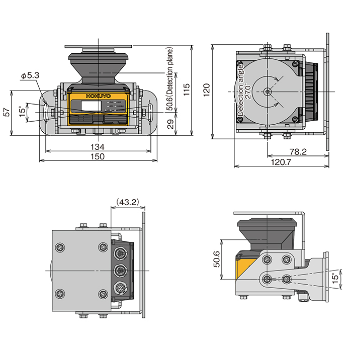 UAM-05LECA-T301 [Connection at the bottom] (with Rear Bracket & Cover Bracket)